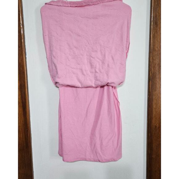 Barbie X Forever 21 Mini Bodycon Dress Bubblegum Pink French Terrycloth Sz M - Picture 4 of 6